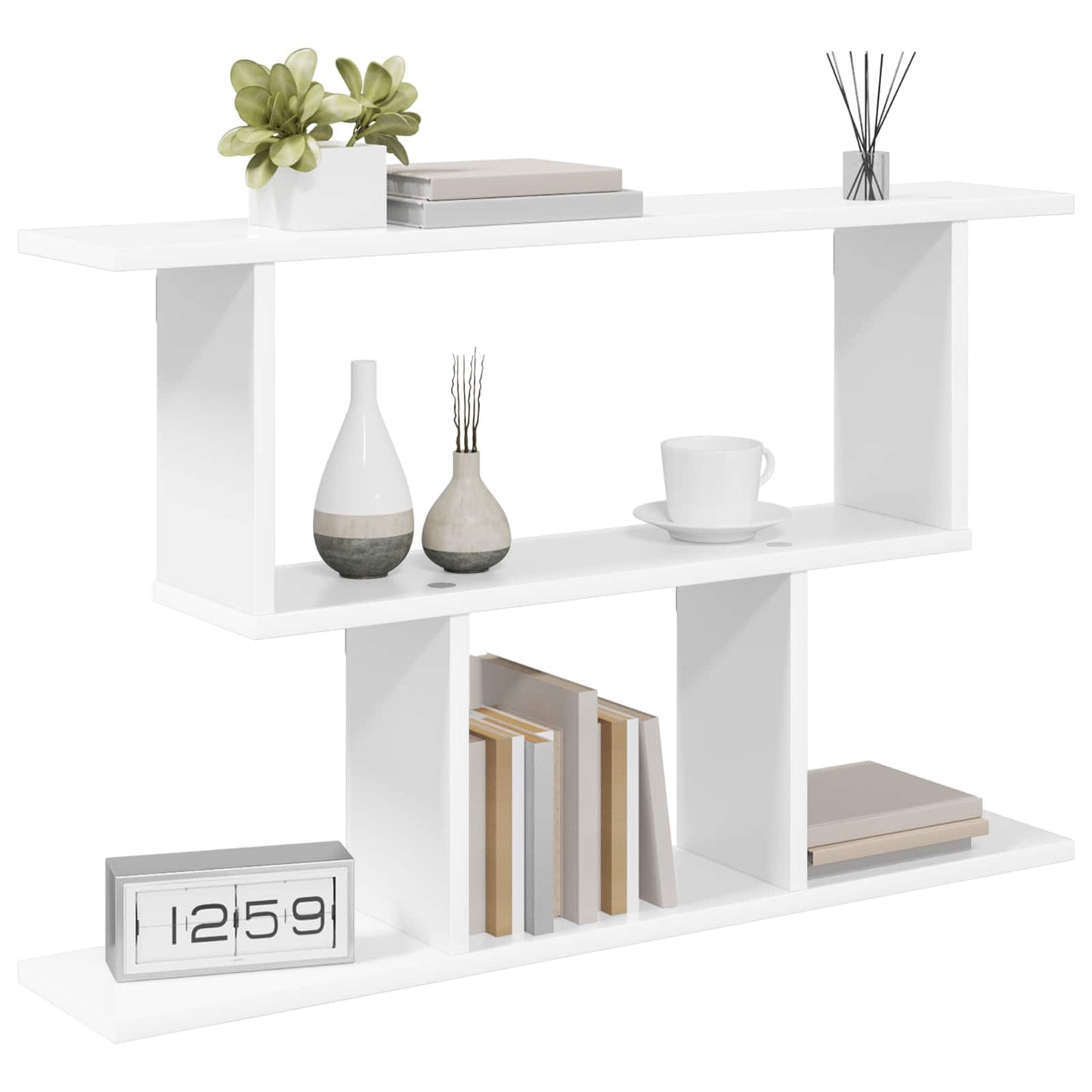 vidaXL Wall Shelf White 80 x 15 x 50.5 cm Engineered Wood
