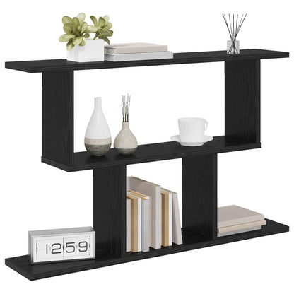 vidaXL Wall Shelf Black Oak 80 x 15 x 50.5 cm Engineered Wood