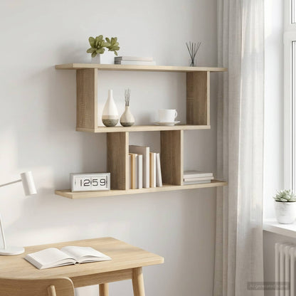 vidaXL Wall Shelf Sonoma Oak 80 x 15 x 50.5 cm Engineered Wood
