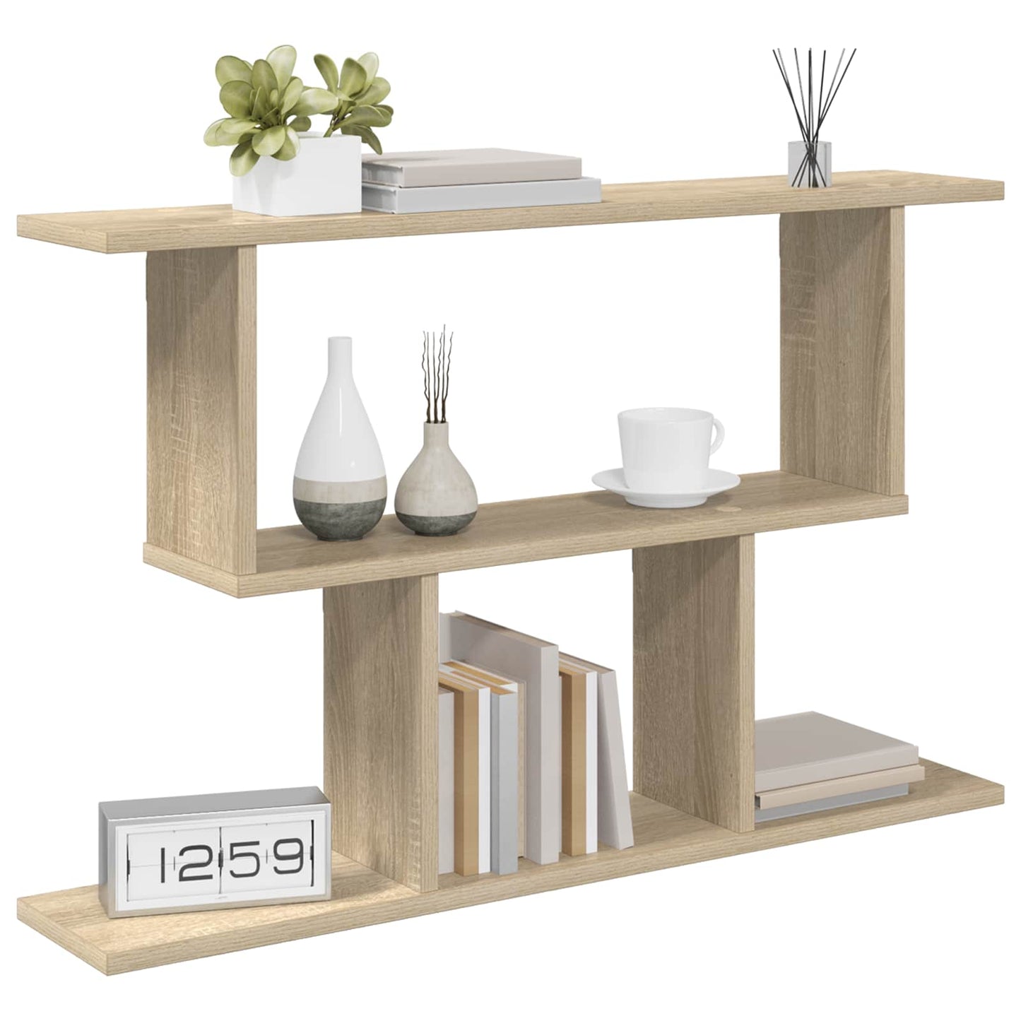 vidaXL Wall Shelf Sonoma Oak 80 x 15 x 50.5 cm Engineered Wood