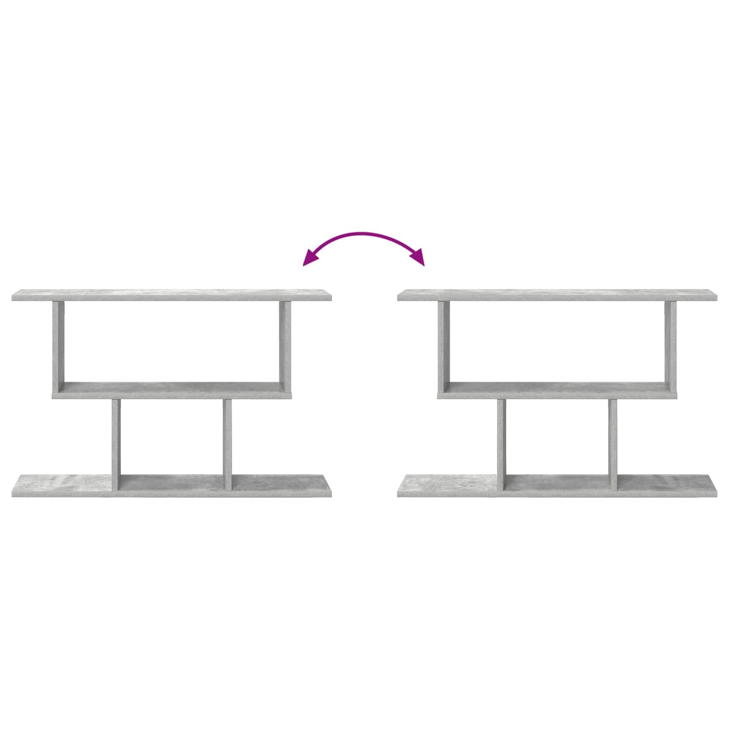 vidaXL Wall Shelf Concrete Grey 80 x 15 x 50.5 cm Engineered Wood