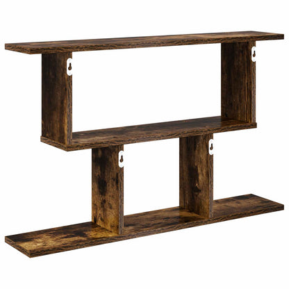 vidaXL Wall Shelf Smoked Oak 80 x 15 x 50.5 cm Engineered Wood