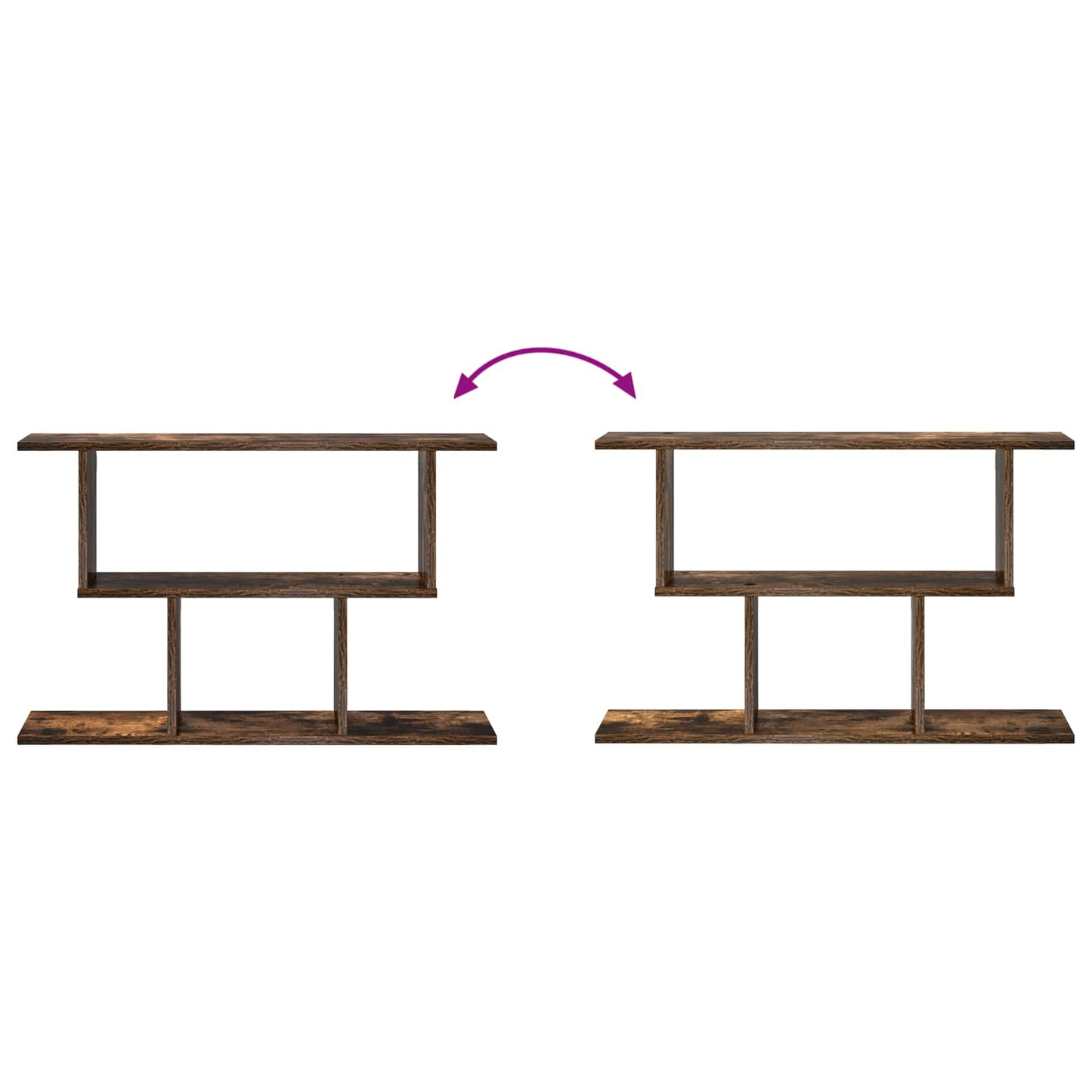 vidaXL Wall Shelf Smoked Oak 80 x 15 x 50.5 cm Engineered Wood