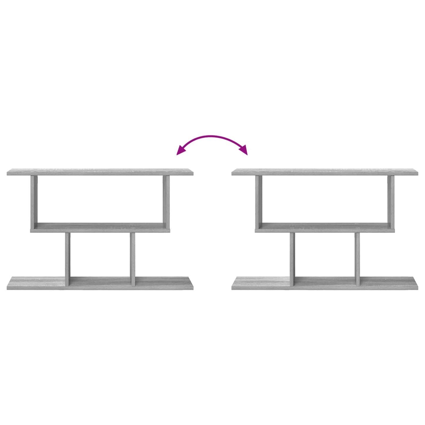 vidaXL Wall Shelf Grey Sonoma 80 x 15 x 50.5 cm Engineered Wood