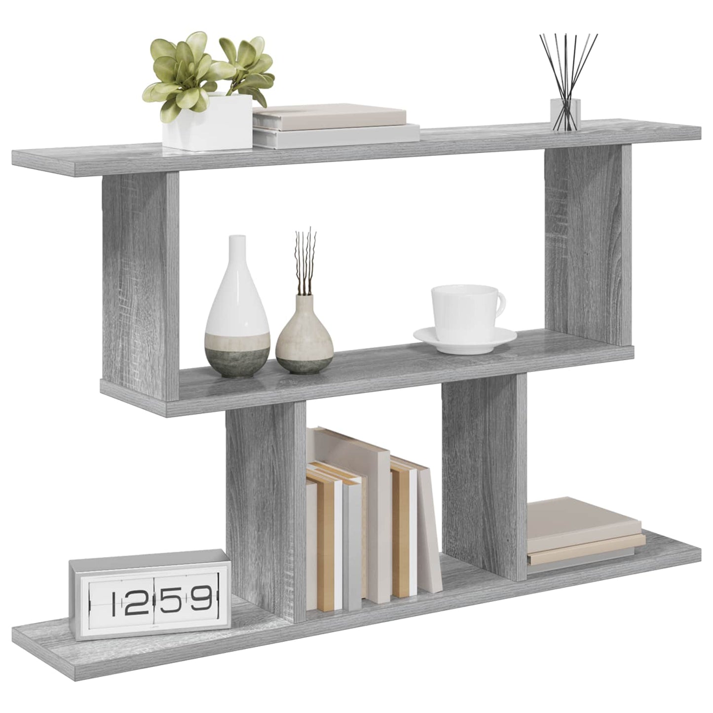 vidaXL Wall Shelf Grey Sonoma 80 x 15 x 50.5 cm Engineered Wood