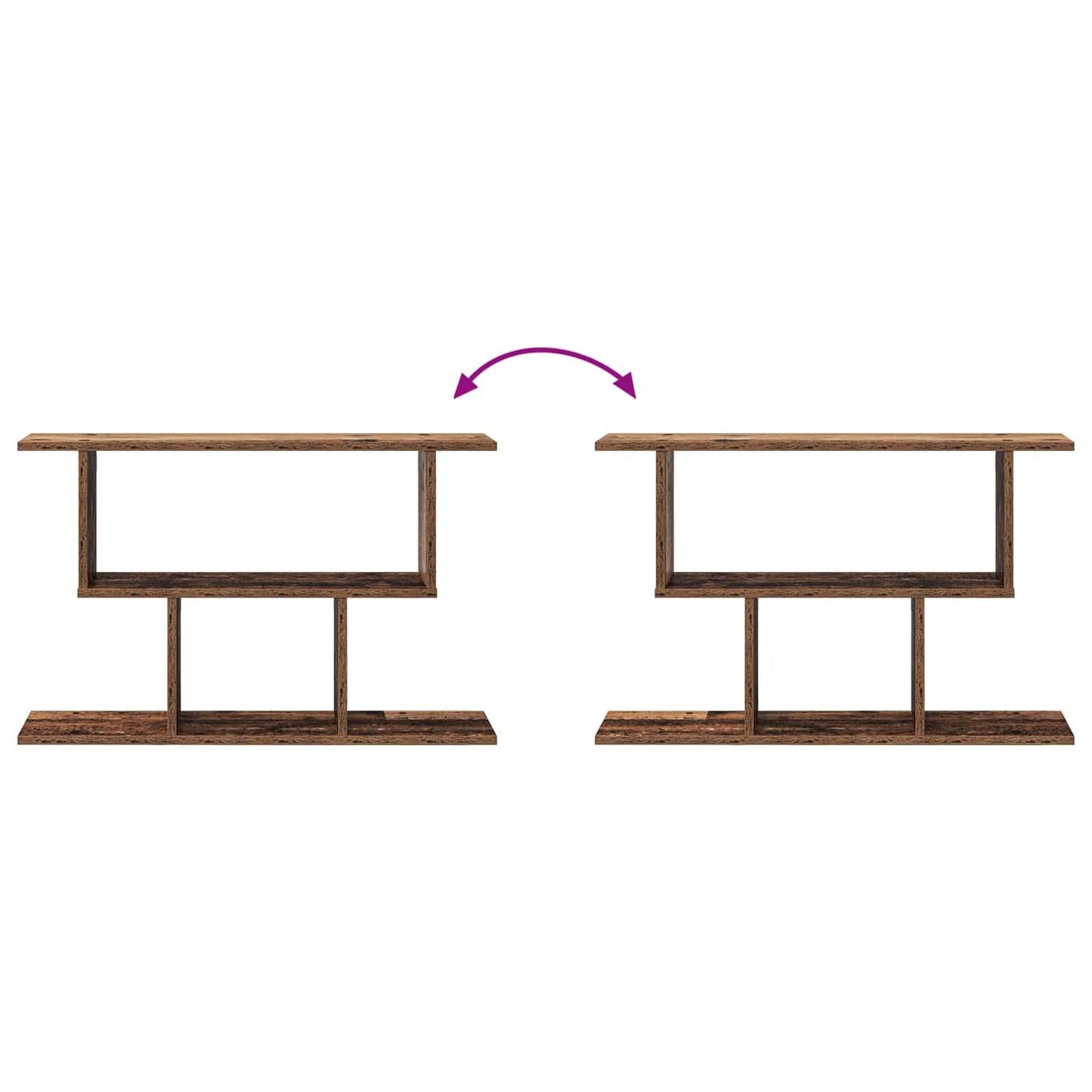 vidaXL Wall Shelf Old Wood 80 x 15 x 50.5 cm Engineered Wood