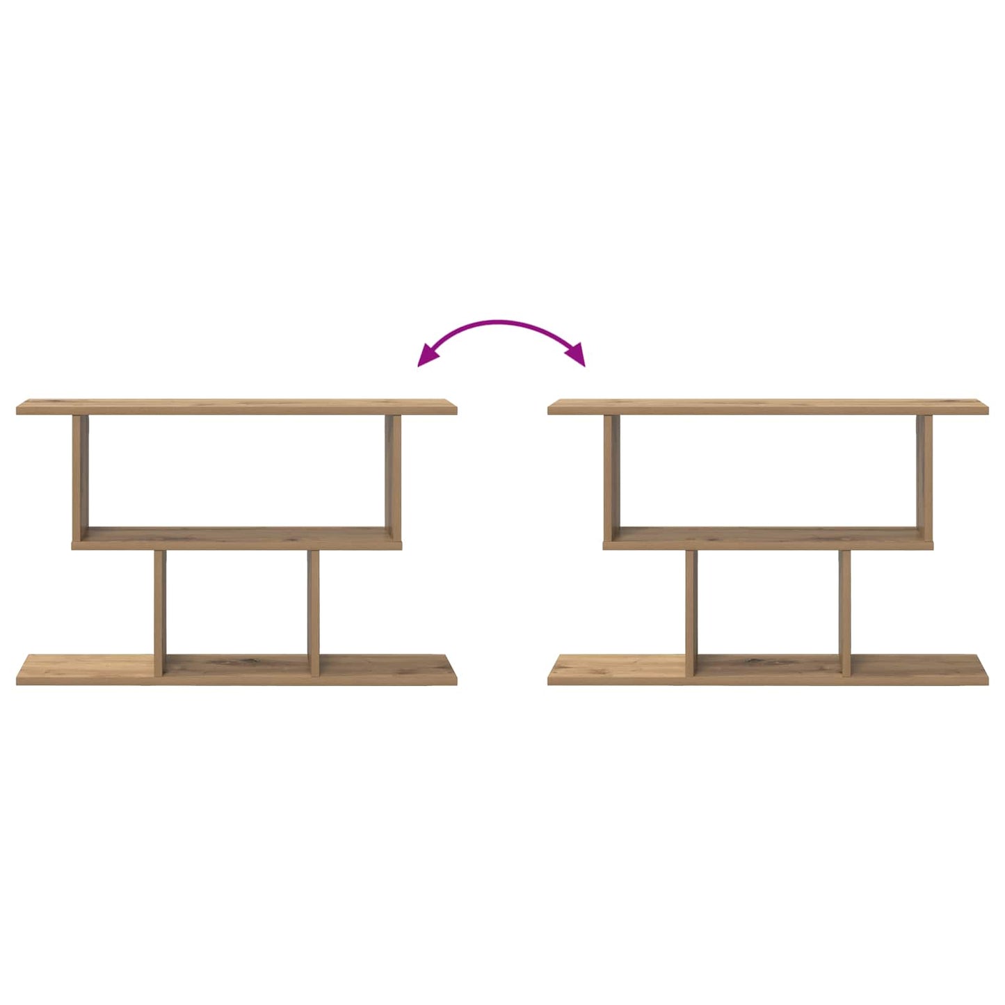 vidaXL Wall Shelf Artisan Oak 80 x 15 x 50.5 cm Engineered Wood