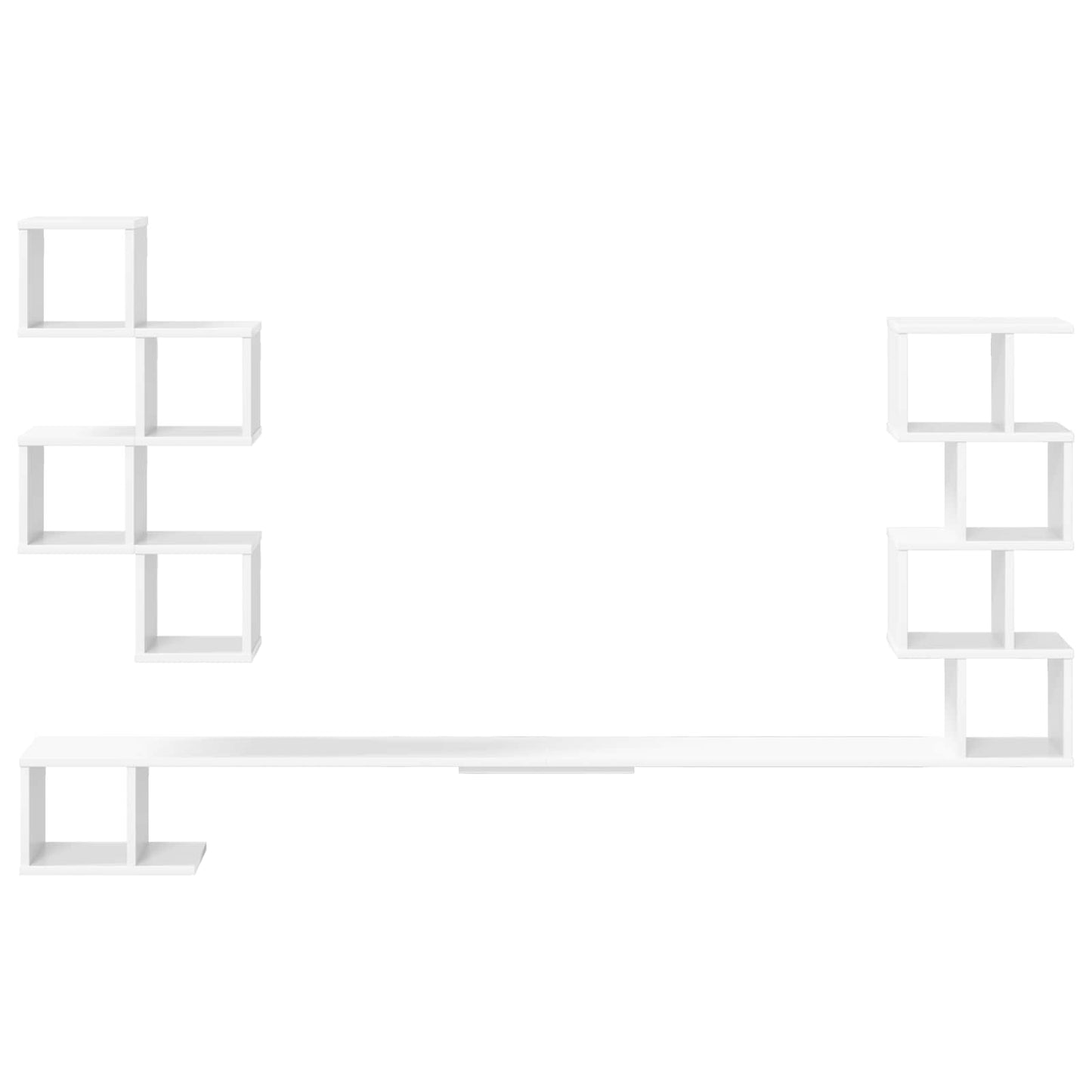 vidaXL Wall-Mounted TV Shelf White 180 x 15 x 94 cm Engineered Wood
