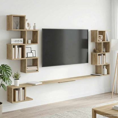 vidaXL Wall-Mounted TV Shelf Sonoma Oak 180 x 15 x 94 cm