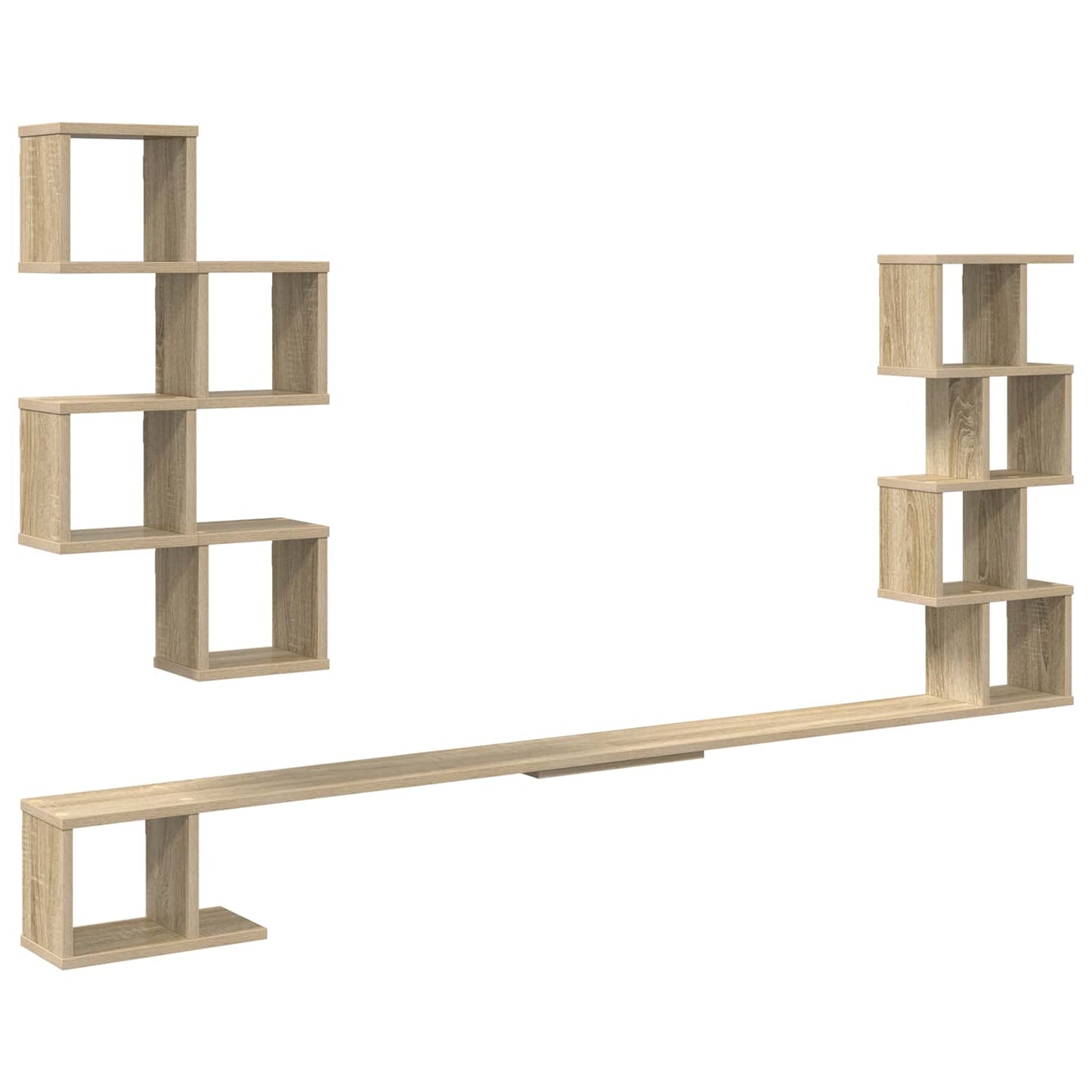 vidaXL Wall-Mounted TV Shelf Sonoma Oak 180 x 15 x 94 cm