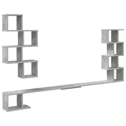 vidaXL Wall-Mounted TV Shelf Concrete Grey 180 x 15 x 94 cm
