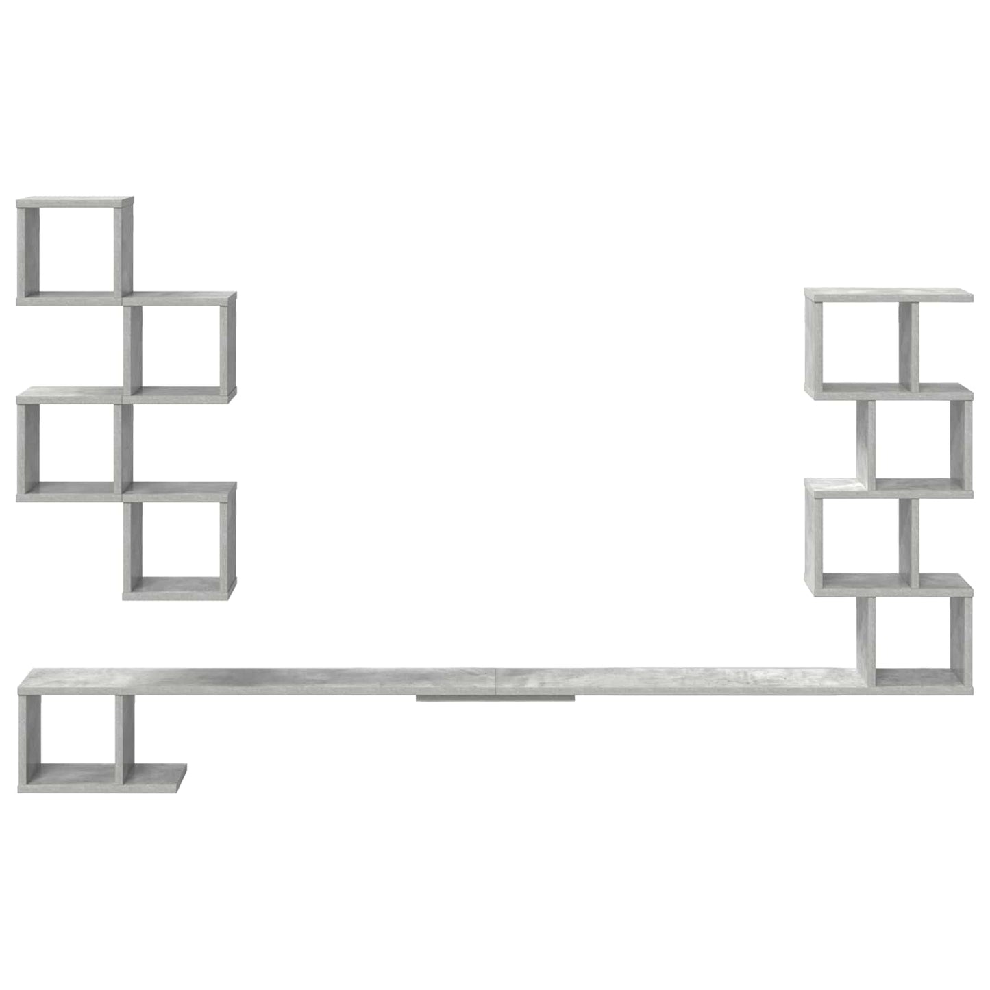 vidaXL Wall-Mounted TV Shelf Concrete Grey 180 x 15 x 94 cm