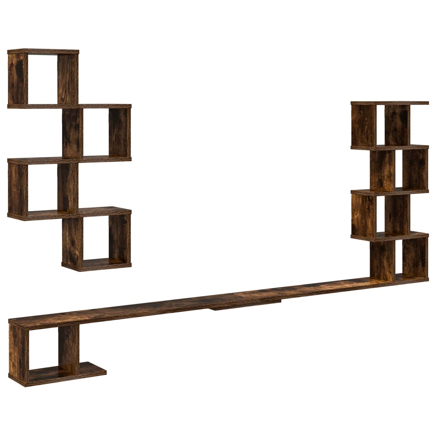 vidaXL Wall-Mounted TV Shelf Smoked Oak 180 x 15 x 94 cm