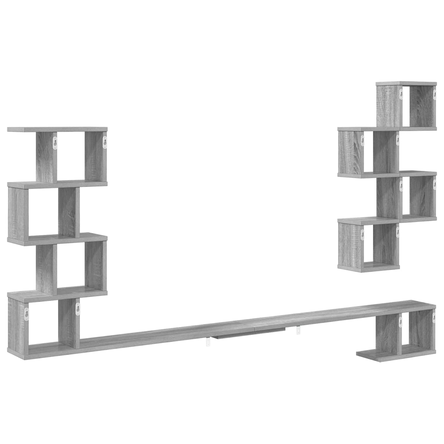 vidaXL Wall-Mounted TV Shelf Grey Sonoma 180 x 15 x 94 cm