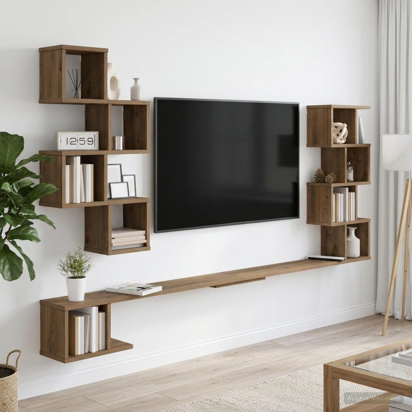 vidaXL Wall-Mounted TV Shelf Artisan Oak 180 x 15 x 94 cm