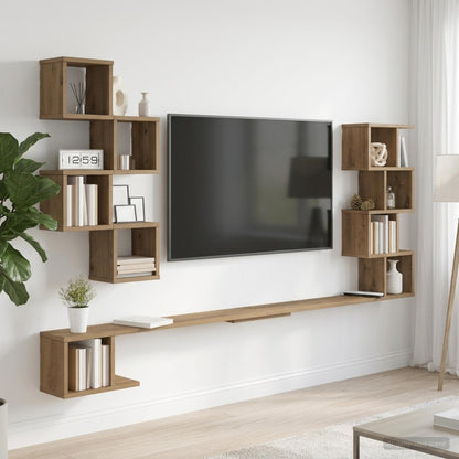 vidaXL Wall-Mounted TV Shelf Artisan Oak 200 x 15 x 94 cm