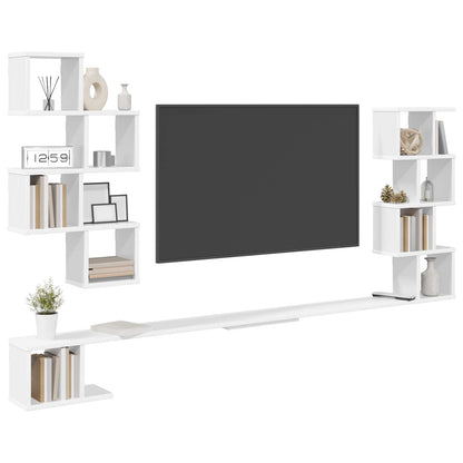 vidaXL Wall-Mounted TV Shelf White 160 x 15 x 94 cm Engineered Wood