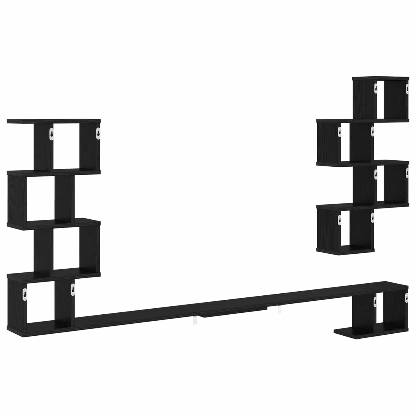 vidaXL Wall-Mounted TV Shelf Black Oak 160 x 15 x 94 cm
