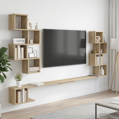 vidaXL Wall-Mounted TV Shelf Sonoma Oak 160 x 15 x 94 cm