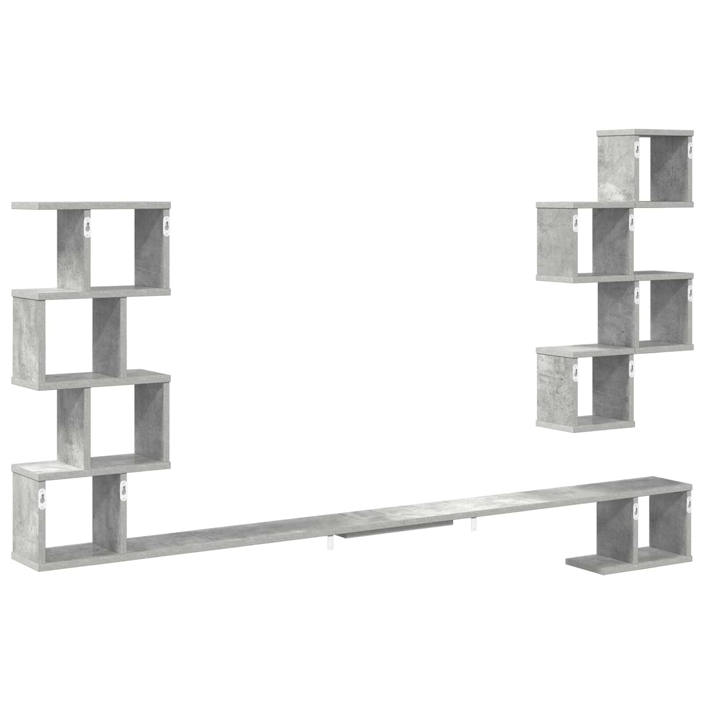 vidaXL Wall-Mounted TV Shelf Concrete Grey 160 x 15 x 94 cm