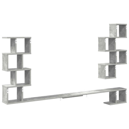 vidaXL Wall-Mounted TV Shelf Concrete Grey 160 x 15 x 94 cm