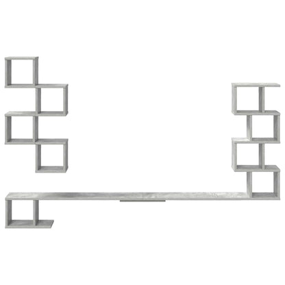 vidaXL Wall-Mounted TV Shelf Concrete Grey 160 x 15 x 94 cm