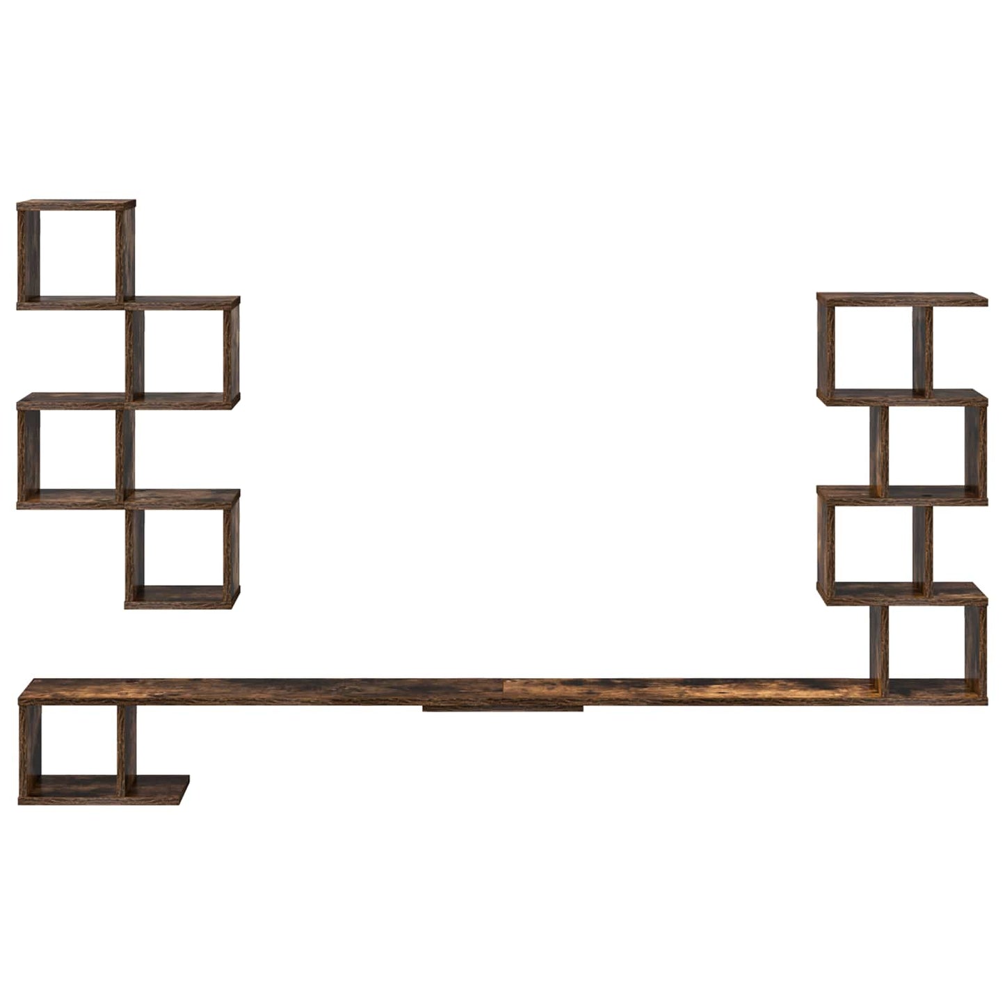 vidaXL Wall-Mounted TV Shelf Smoked Oak 160 x 15 x 94 cm