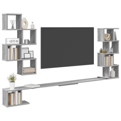 vidaXL Wall-Mounted TV Shelf Grey Sonoma 160 x 15 x 94 cm