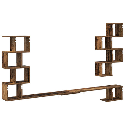 vidaXL Wall-Mounted TV Shelf Old Wood 160 x 15 x 94 cm Engineered Wood