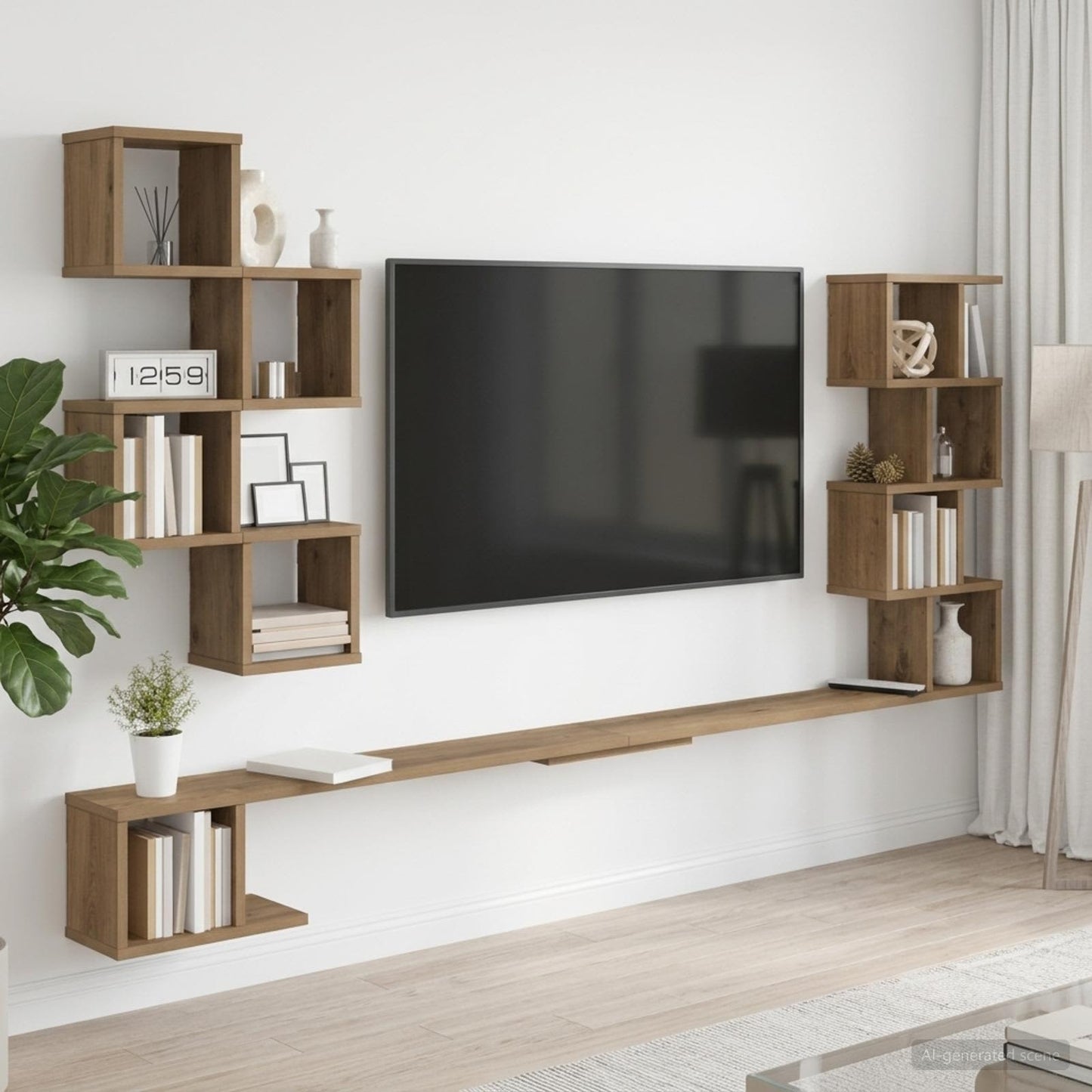 vidaXL Wall-Mounted TV Shelf Artisan Oak 160 x 15 x 94 cm