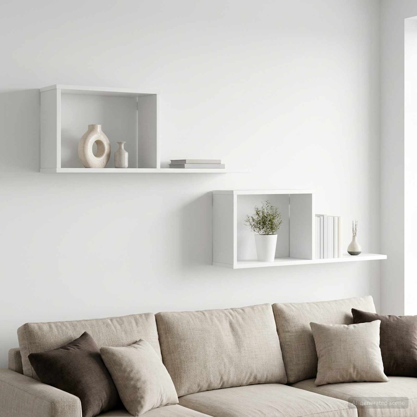 vidaXL Floating Shelves 2 pcs White 80 x 15 x 30 cm Engineered Wood
