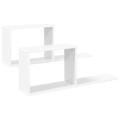 vidaXL Floating Shelves 2 pcs White 80 x 15 x 30 cm Engineered Wood