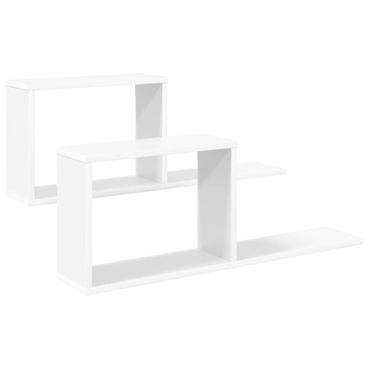 vidaXL Floating Shelves 2 pcs White 80 x 15 x 30 cm Engineered Wood