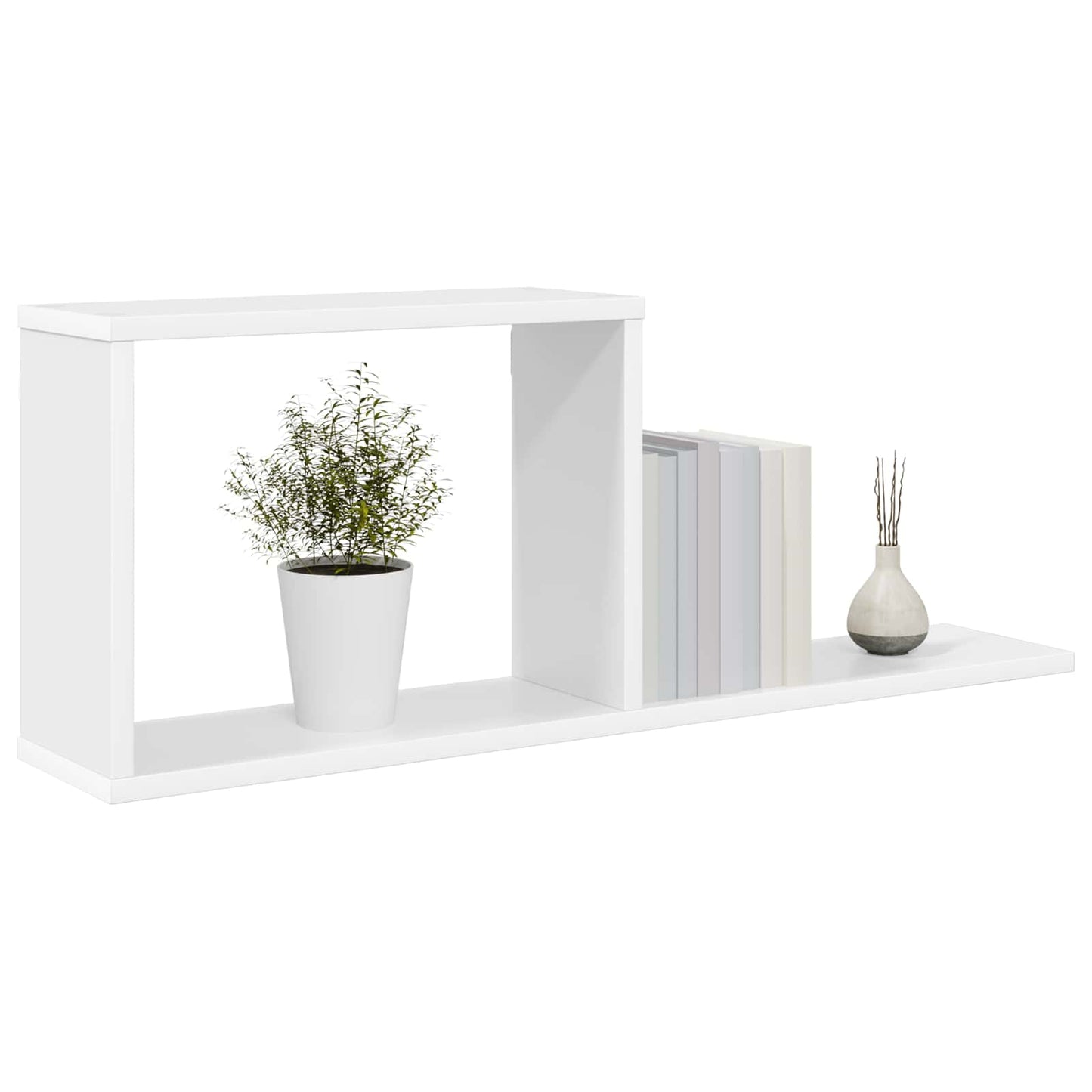 vidaXL Floating Shelves 2 pcs White 80 x 15 x 30 cm Engineered Wood