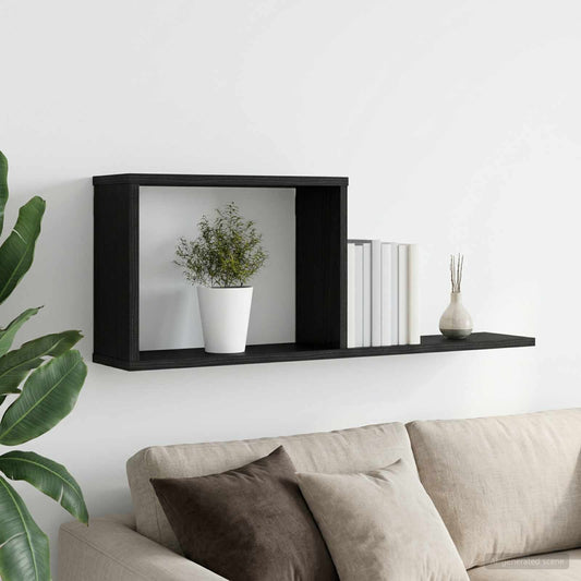 vidaXL Floating Shelves Black Oak 80 x 15 x 30 cm Engineered Wood