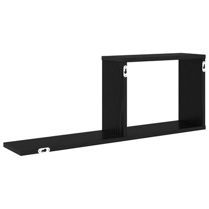 vidaXL Floating Shelves Black Oak 80 x 15 x 30 cm Engineered Wood