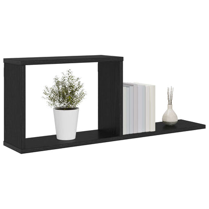 vidaXL Floating Shelves 2 pcs Black Oak 80 x 15 x 30 cm