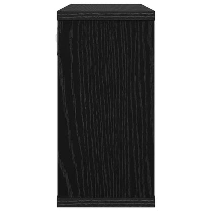 vidaXL Floating Shelves 2 pcs Black Oak 80 x 15 x 30 cm