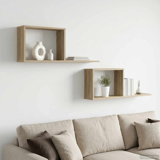 vidaXL Floating Shelves 2 pcs Sonoma Oak 80 x 15 x 30 cm