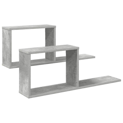 vidaXL Floating Shelves 2 pcs Concrete Grey 80 x 15 x 30 cm