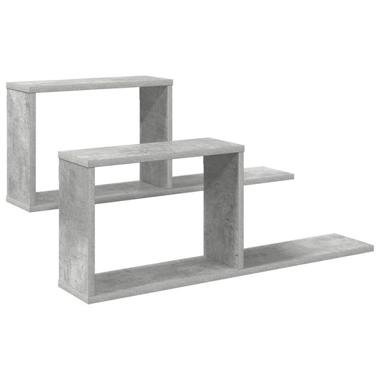 vidaXL Floating Shelves 2 pcs Concrete Grey 80 x 15 x 30 cm