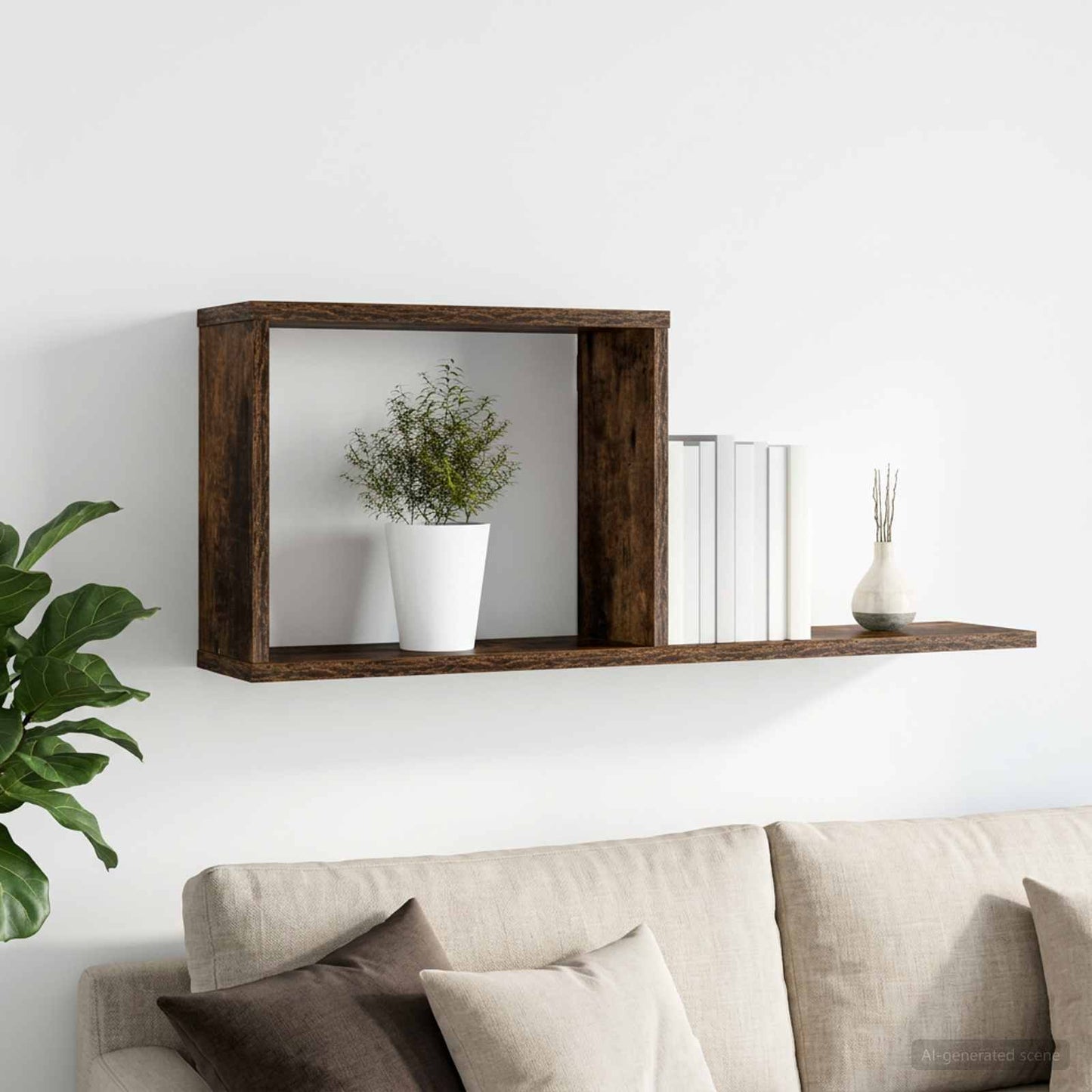 vidaXL Floating Shelves Smoked Oak 80 x 15 x 30 cm Engineered Wood