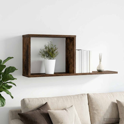 vidaXL Floating Shelves Smoked Oak 80 x 15 x 30 cm Engineered Wood