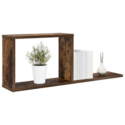 vidaXL Floating Shelves 2 pcs Smoked Oak 80 x 15 x 30 cm