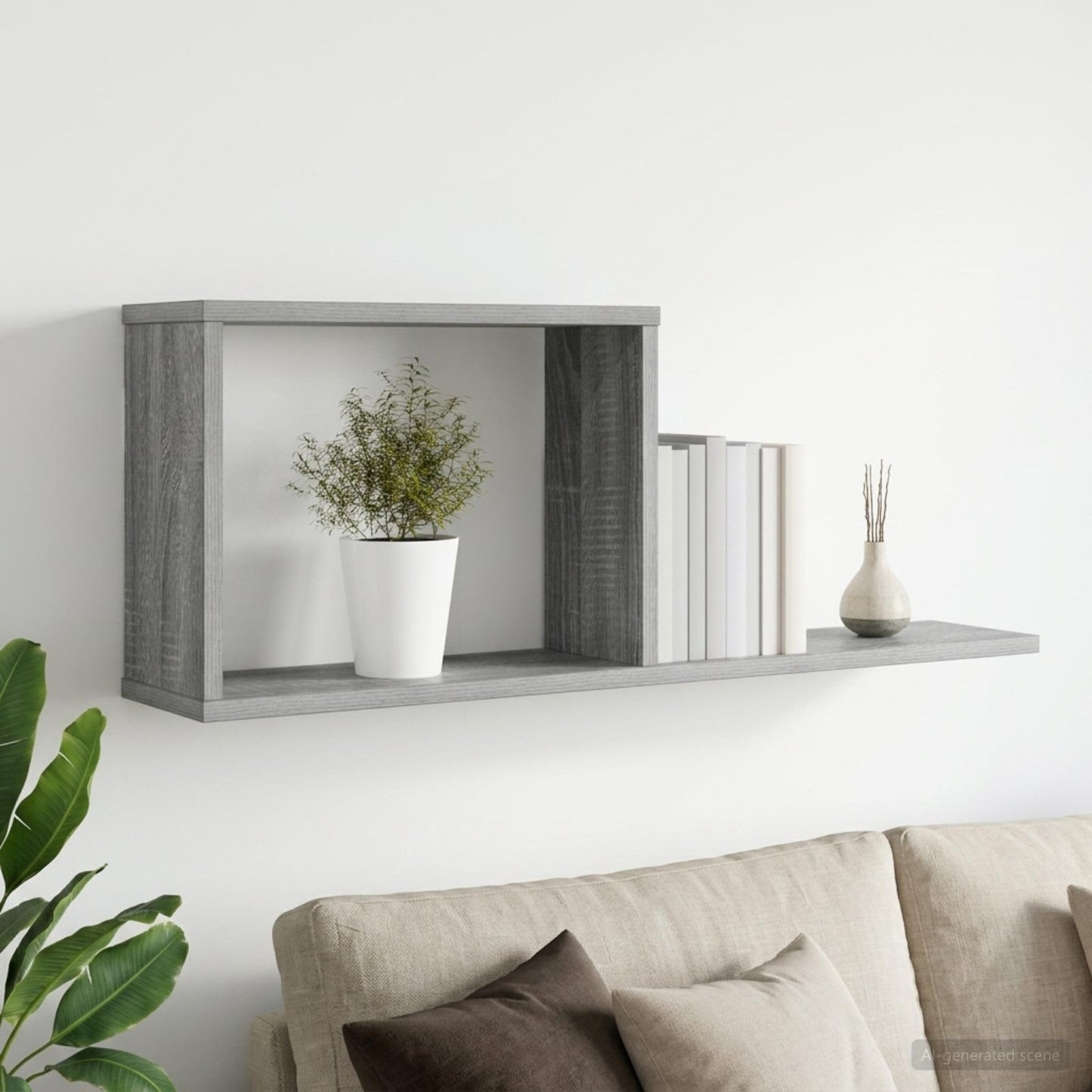 vidaXL Floating Shelves Grey Sonoma 80 x 15 x 30 cm Engineered Wood