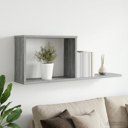 vidaXL Floating Shelves Grey Sonoma 80 x 15 x 30 cm Engineered Wood