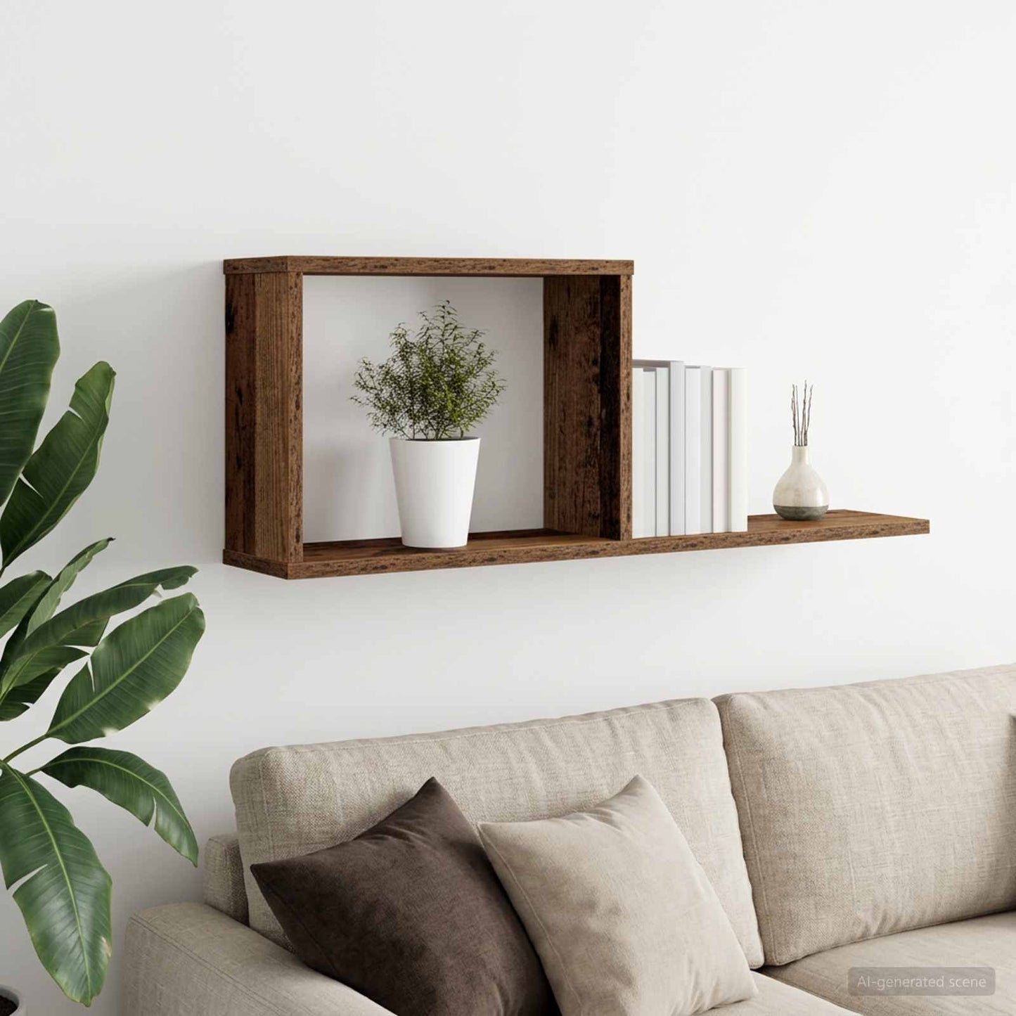 vidaXL Floating Shelves Old Wood 80 x 15 x 30 cm Engineered Wood