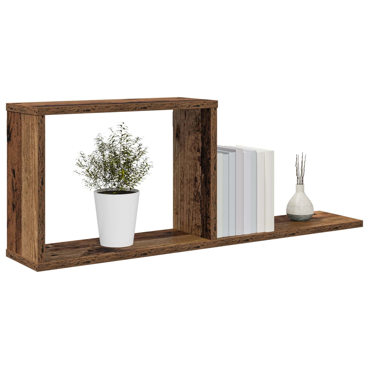 vidaXL Floating Shelves 2 pcs Old Wood 80 x 15 x 30 cm Engineered Wood
