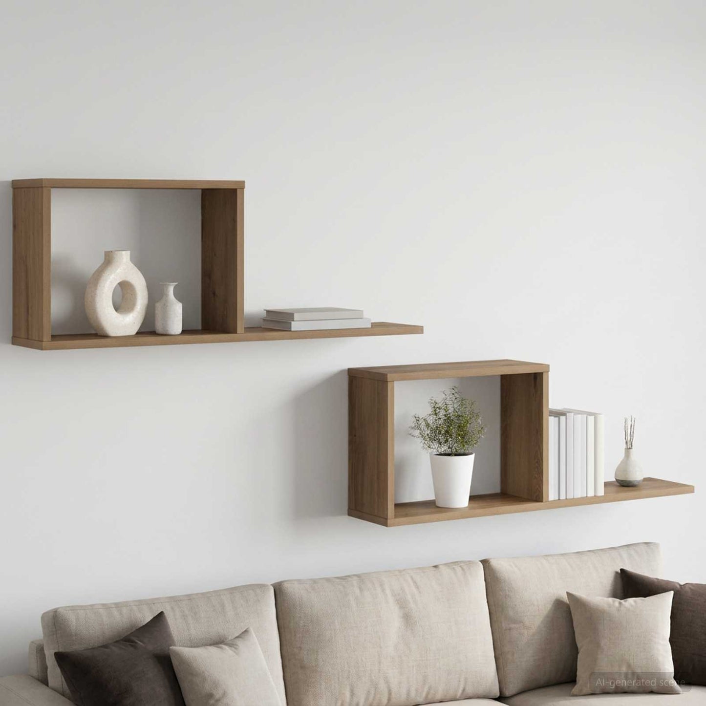 vidaXL Floating Shelves 2 pcs Artisan Oak 80 x 15 x 30 cm