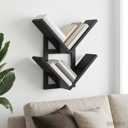 vidaXL Wall Floating Shelf Black Oak 43 x 15 x 47 cm Engineered Wood
